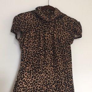 Vintage cheetah print turtle neck mini dress!!!